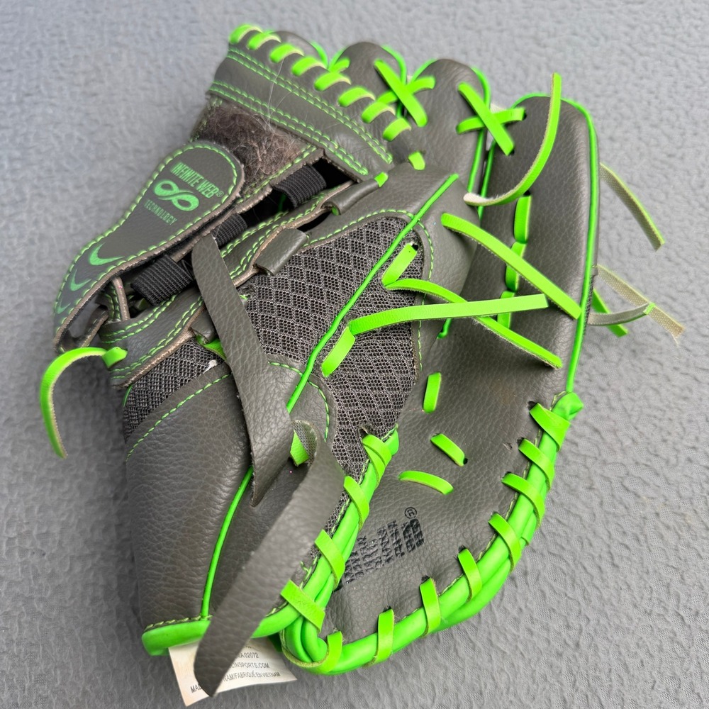 Franklin Infinite Web 10.5 Youth Baseball Glove Grey Neon Green Shok-Sorb 22756